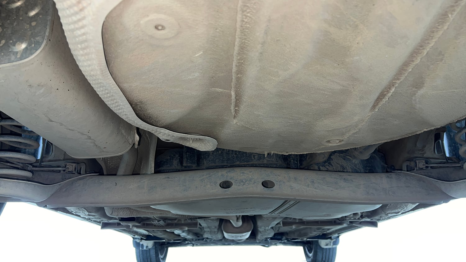 Used 2023 Volkswagen Taigun Highline 1.0 TSI MT Petrol Manual extra REAR UNDERBODY VIEW (TAKEN FROM REAR)