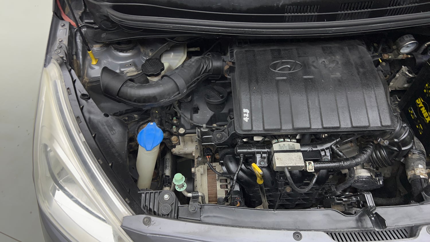 Used 2017 Hyundai Grand i10 Sportz (O) 1.2 kappa VTVT CNG (Outside Fitted) Cng Manual engine ENGINE RIGHT SIDE VIEW