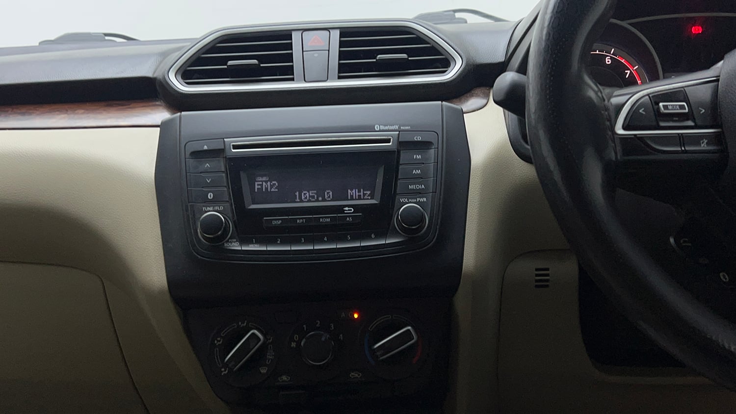 Used 2017 Maruti Suzuki Dzire VXi AMT Petrol Automatic interior MUSIC SYSTEM & AC CONTROL VIEW