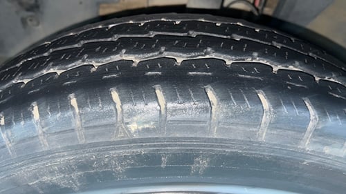 Used 2023 Renault Triber RXE Petrol Manual tyres LEFT FRONT TYRE TREAD VIEW
