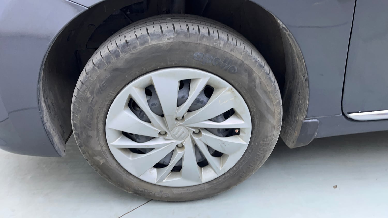 Used 2024 Maruti Suzuki Baleno Delta MT Petrol Manual tyres LEFT FRONT TYRE RIM VIEW