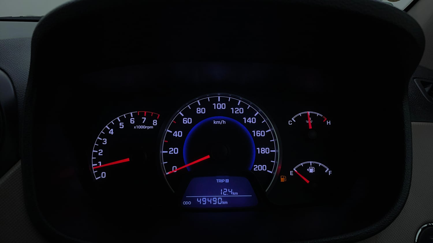 Used 2013 Hyundai Grand i10 Sportz 1.2 Kappa VTVT Petrol Manual interior CLUSTERMETER VIEW