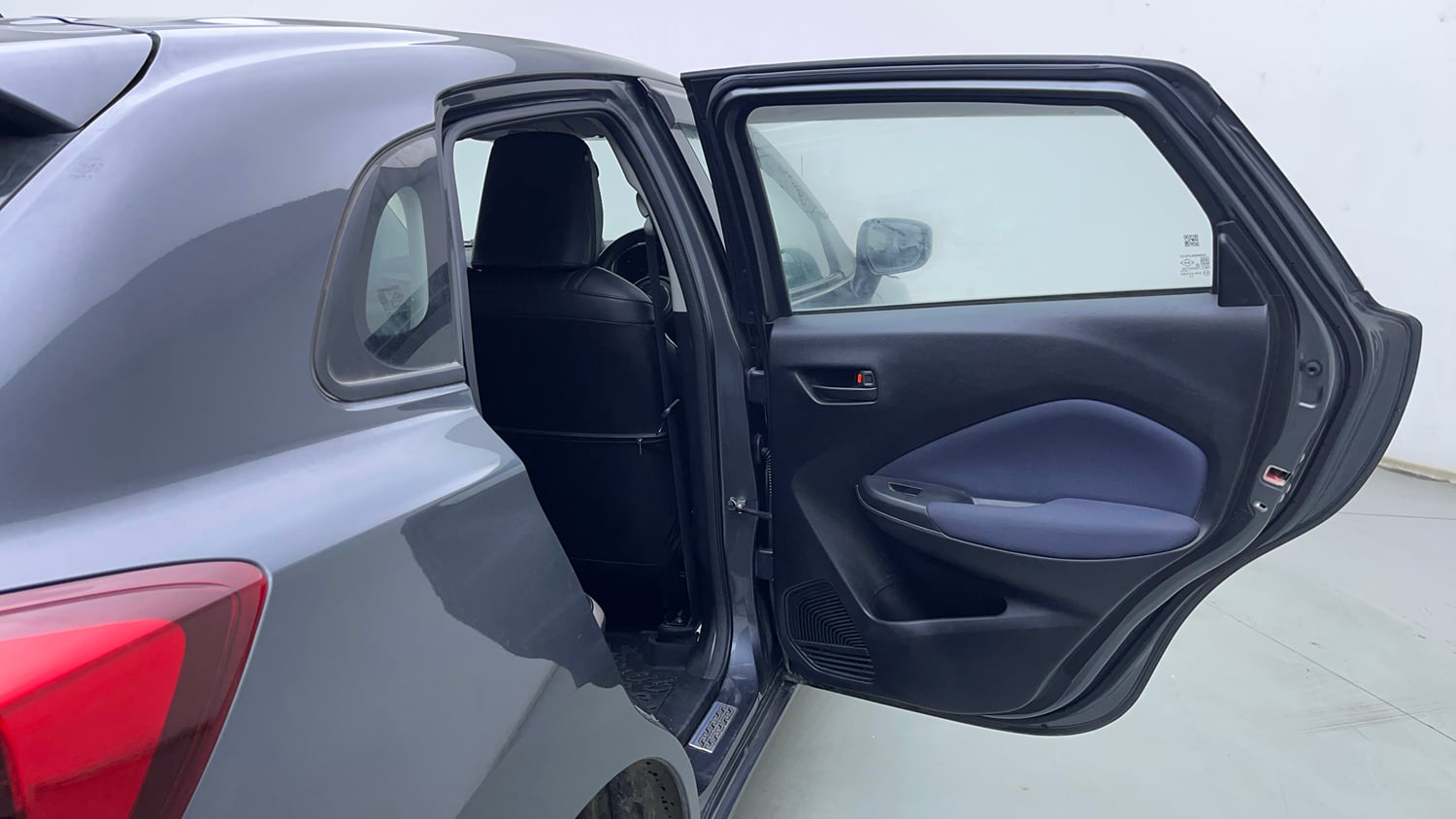 Used 2024 Maruti Suzuki Baleno Delta MT Petrol Manual interior RIGHT REAR DOOR OPEN VIEW
