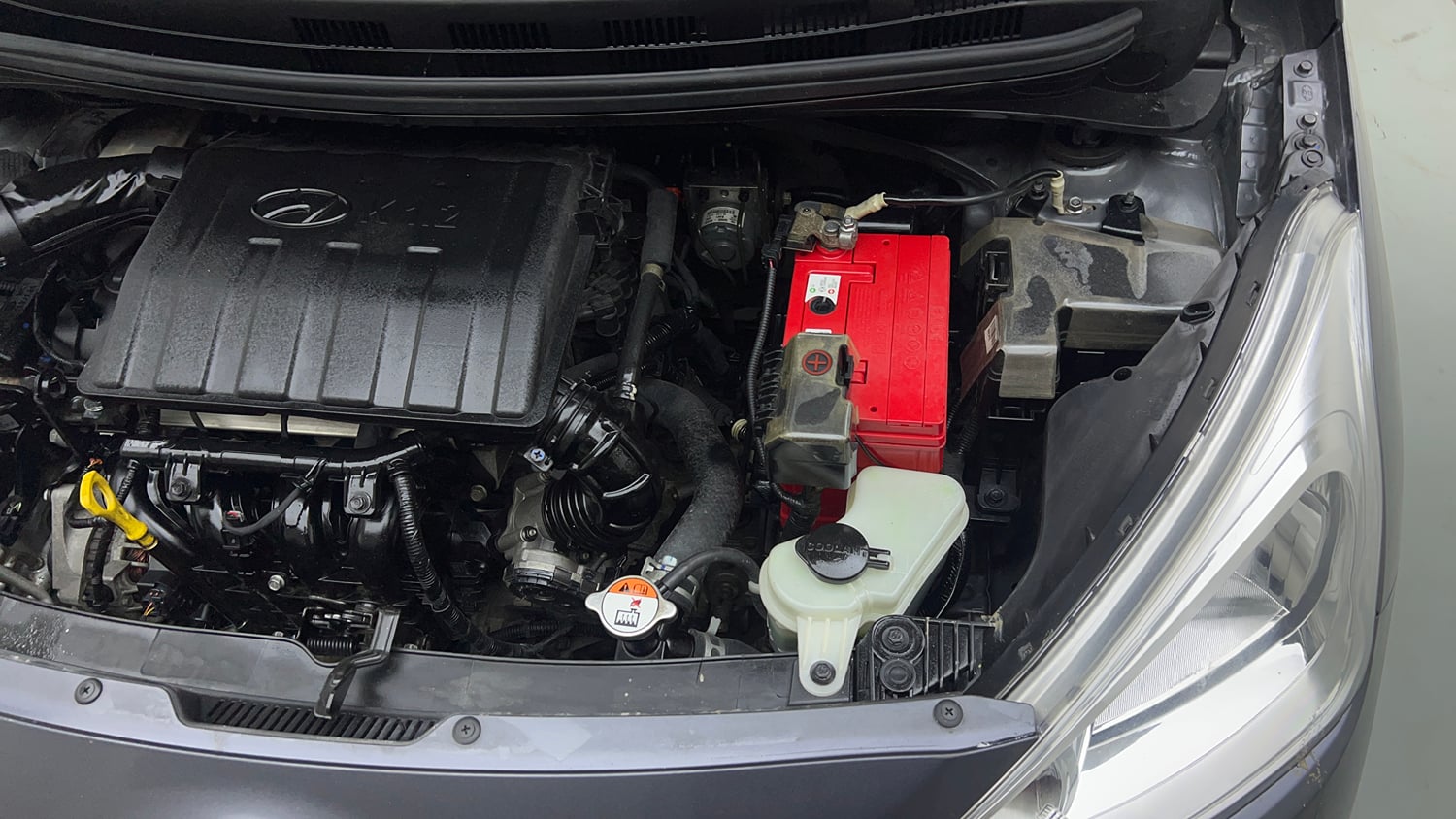 Used 2018 Hyundai Grand i10 Sportz 1.2 Kappa VTVT Petrol Manual engine ENGINE LEFT SIDE VIEW