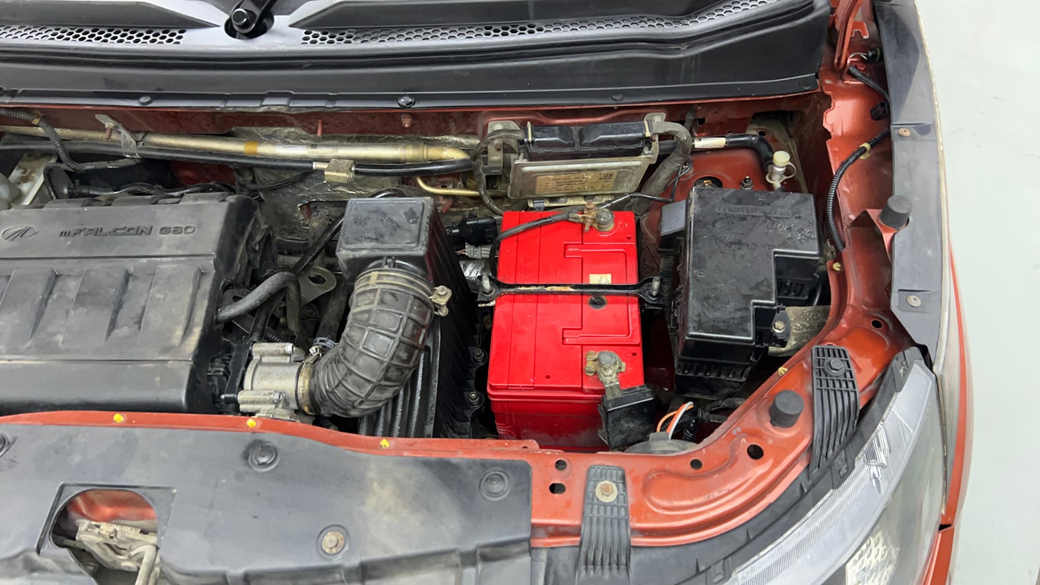Used 2017 Mahindra KUV100 K4 6 STR Petrol Manual engine ENGINE LEFT SIDE VIEW