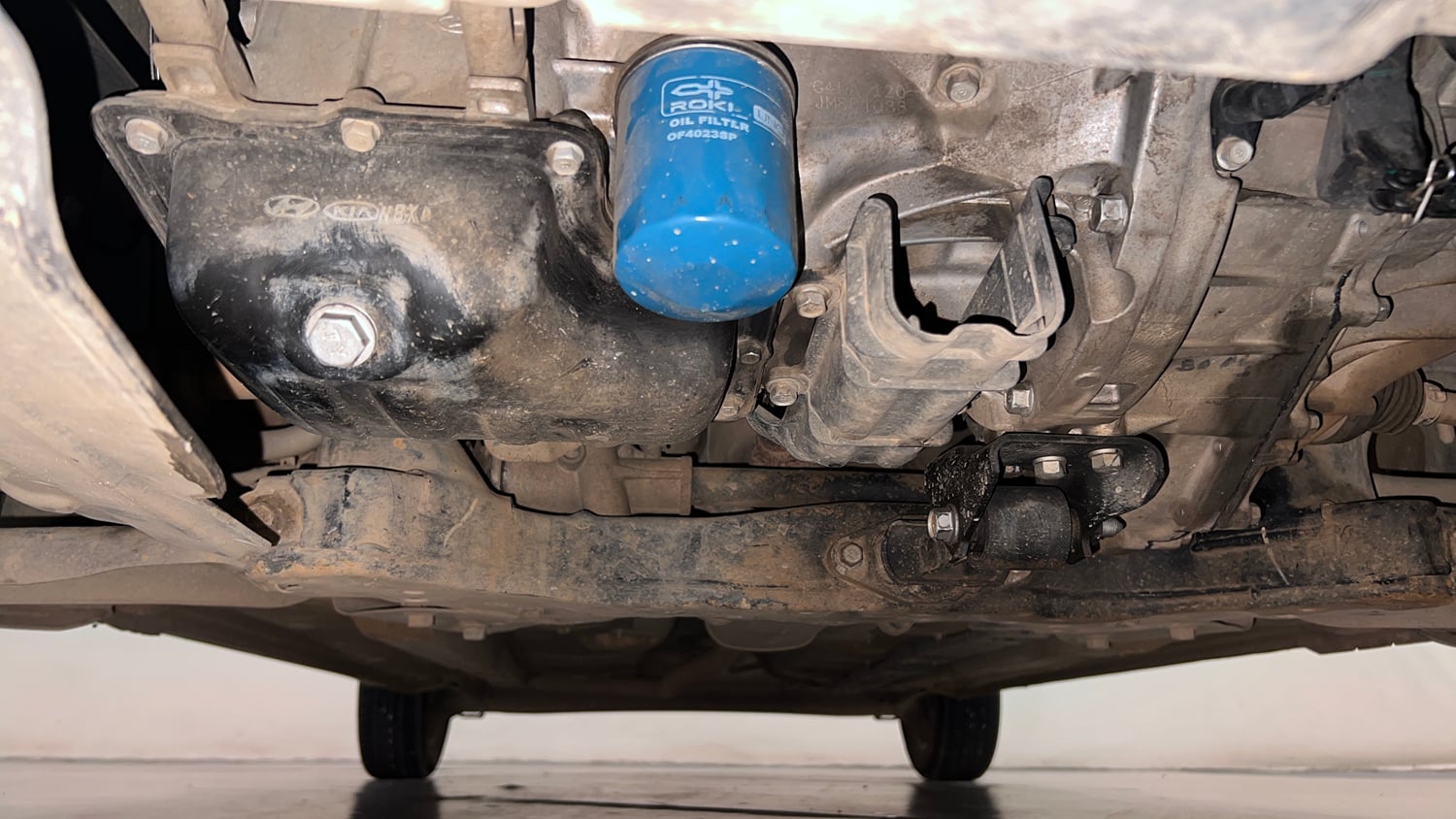 Used 2018 Hyundai Grand i10 Magna 1.2 Kappa VTVT Petrol Manual extra FRONT LEFT UNDERBODY VIEW