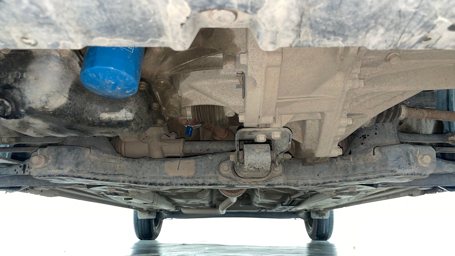 Used 2023 Hyundai Grand i10 Nios Magna 1.2 Kappa VTVT Petrol Manual extra FRONT LEFT UNDERBODY VIEW