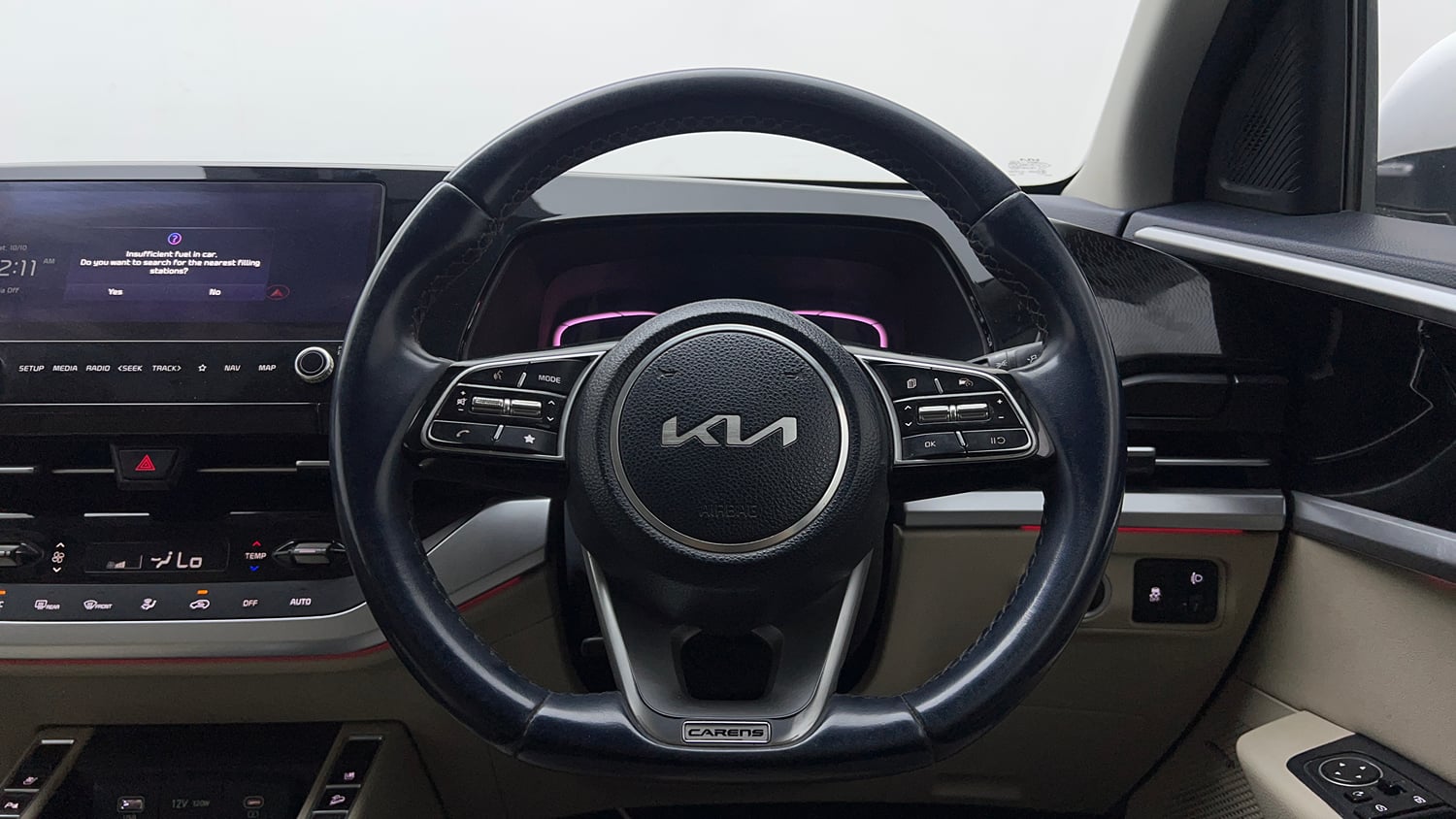 Used 2022 Kia Carens Luxury Plus 1.4 Petrol 7 STR Petrol Manual interior STEERING VIEW