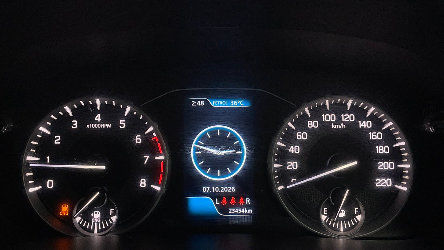 Used 2024 Maruti Suzuki Brezza ZXi S-CNG Dual Tone Cng Manual interior CLUSTERMETER VIEW