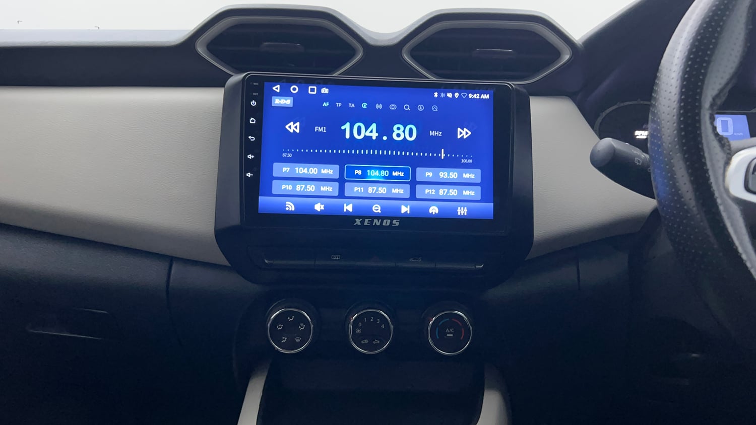 Used 2023 Nissan Magnite XE Petrol Manual interior MUSIC SYSTEM & AC CONTROL VIEW
