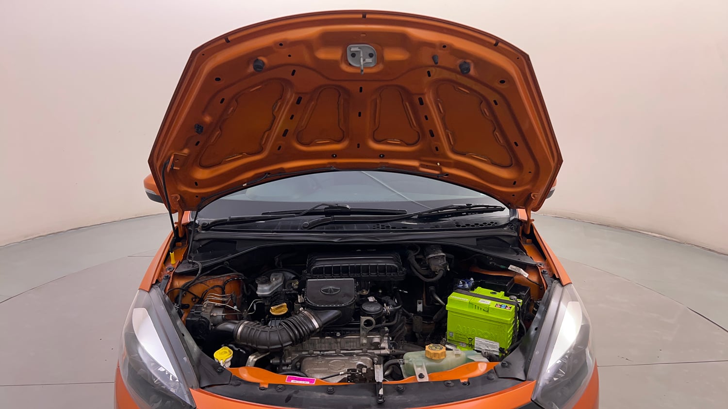 Used 2019 Tata Tiago Revotron XZ Plus Petrol Manual engine ENGINE & BONNET OPEN FRONT VIEW