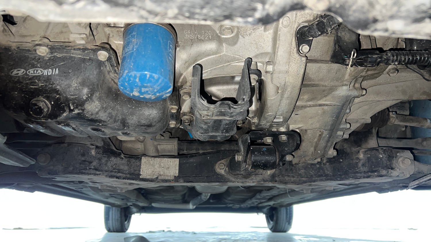 Used 2018 Hyundai Grand i10 Sportz 1.2 Kappa VTVT Petrol Manual extra FRONT LEFT UNDERBODY VIEW