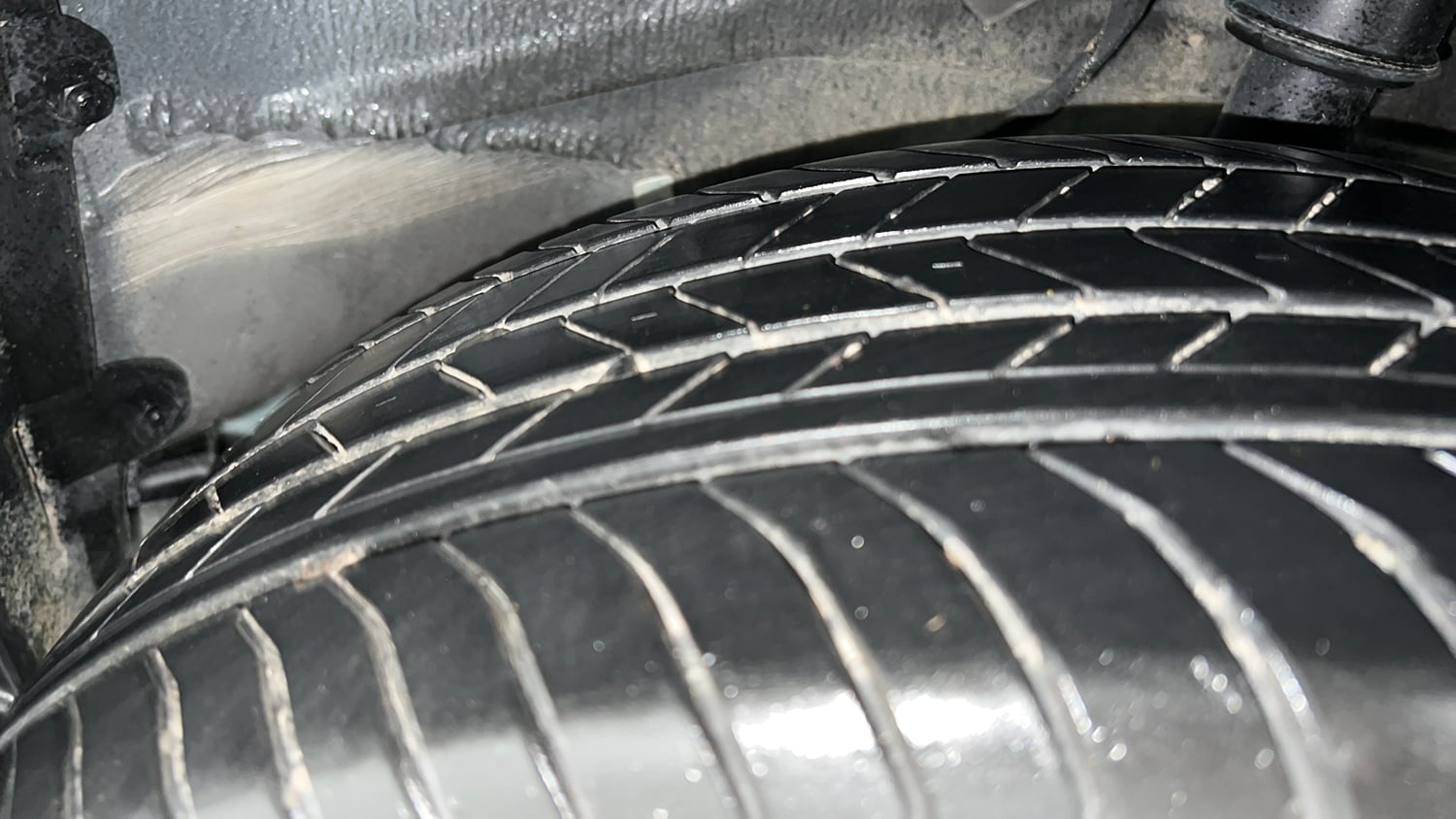 Used 2026 Tata Nexon Fearless + A PS DCA DK 1.2 Petrol Automatic tyres LEFT REAR TYRE TREAD VIEW