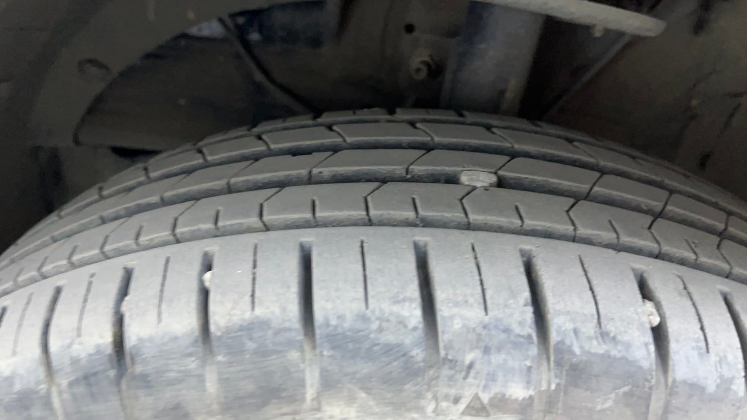 Used 2024 Maruti Suzuki Baleno Delta MT Petrol Manual tyres LEFT FRONT TYRE TREAD VIEW