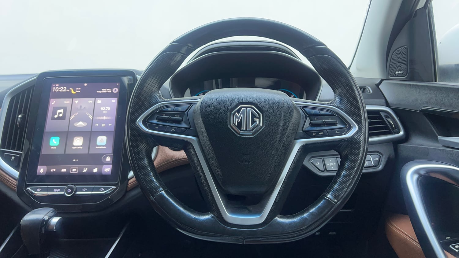 Used 2021 MG Motors Hector Plus Sharp 1.5 Petrol Turbo CVT 6-STR Petrol Automatic interior STEERING VIEW