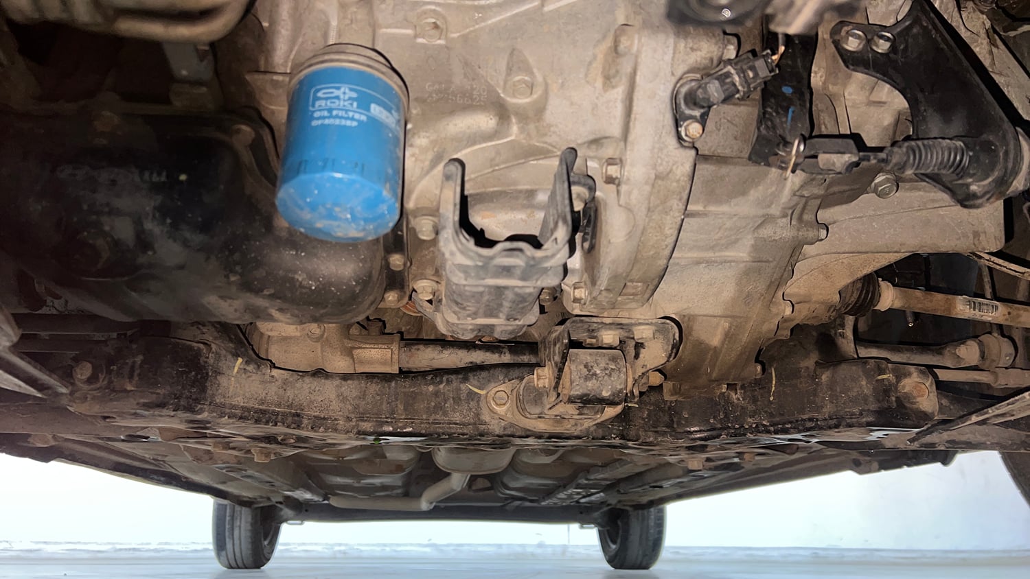 Used 2017 Hyundai Grand i10 Magna 1.2 Kappa VTVT Petrol Manual extra FRONT LEFT UNDERBODY VIEW