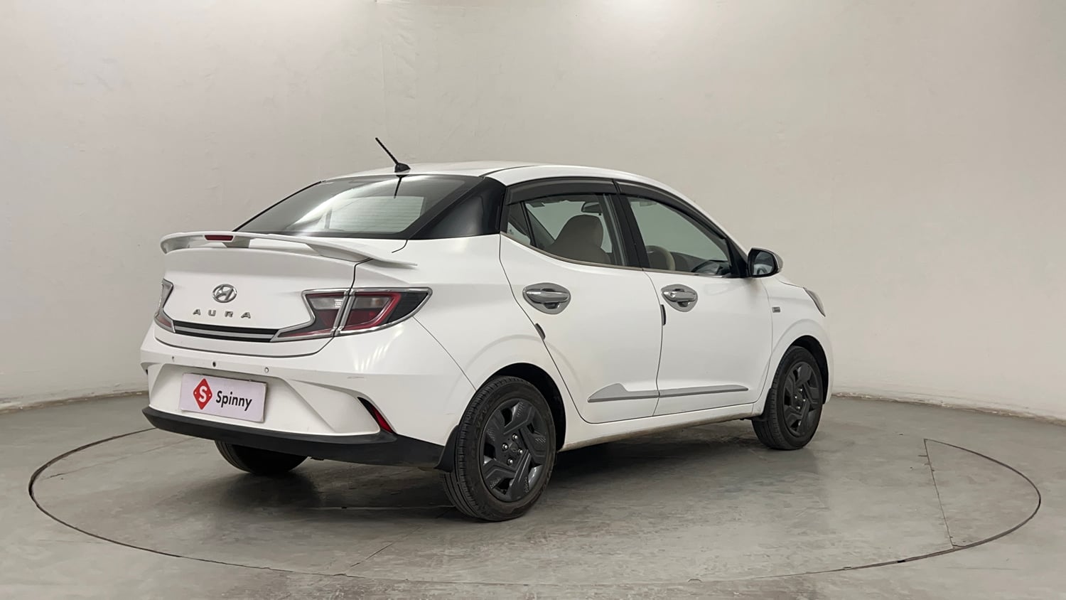 Used 2022 Hyundai Aura S 1.2 AMT Petrol Petrol Automatic exterior RIGHT REAR CORNER VIEW