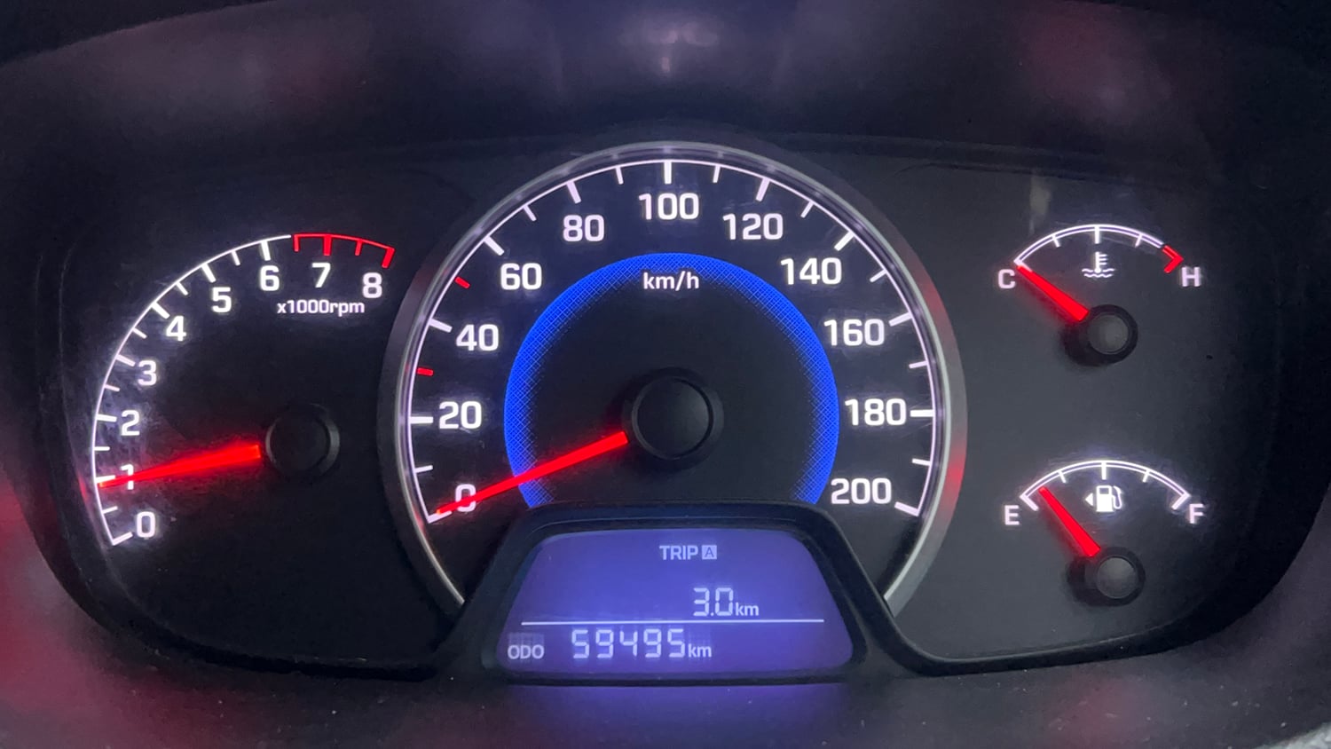 Used 2015 Hyundai Grand i10 Sportz 1.2 Kappa VTVT Petrol Manual interior CLUSTERMETER VIEW