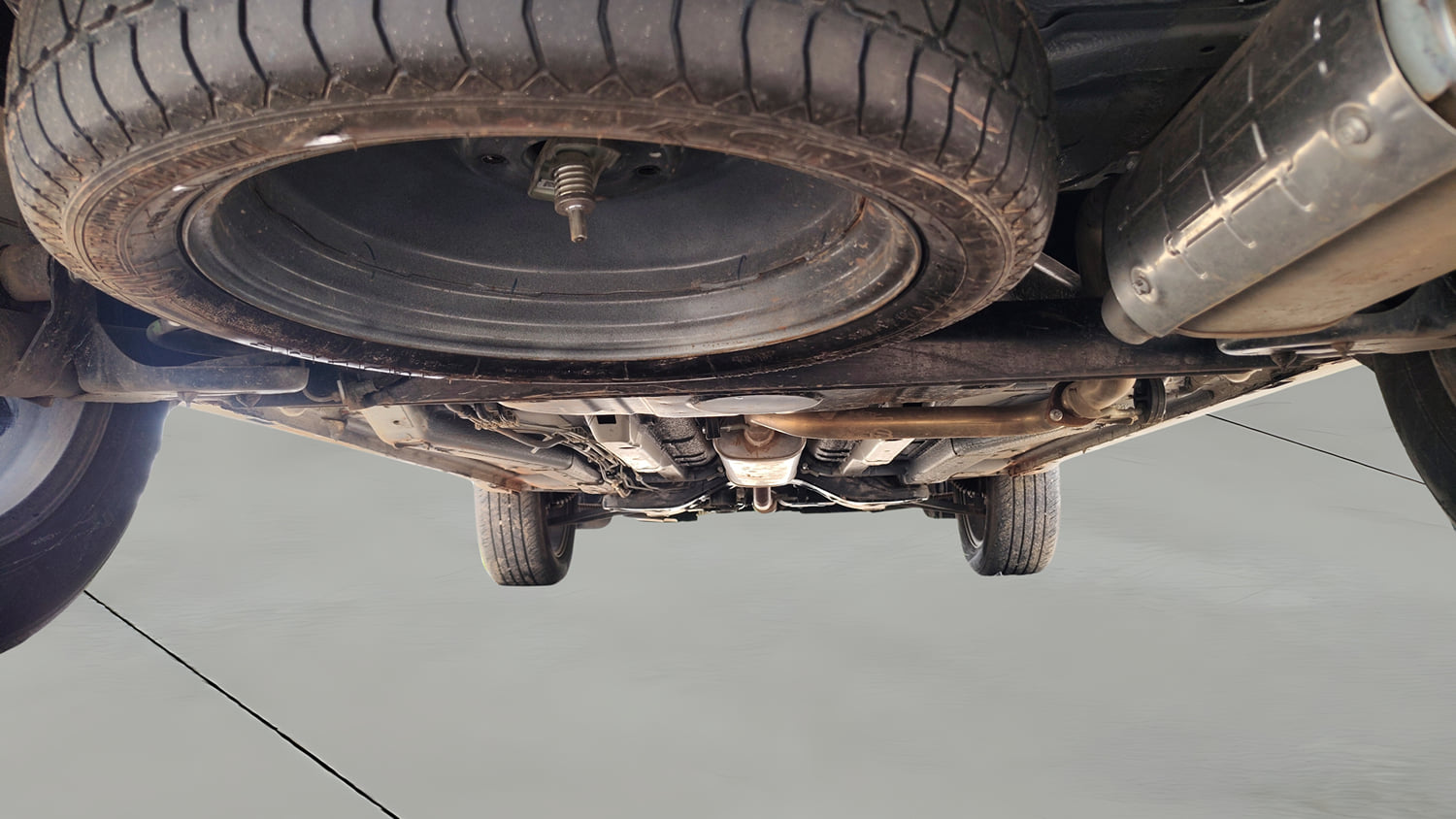 Used 2026 Tata Nexon Creative Plus (PS) 1.2 iCNG 6MT Dual Tone Cng Manual extra REAR UNDERBODY VIEW (TAKEN FROM REAR)