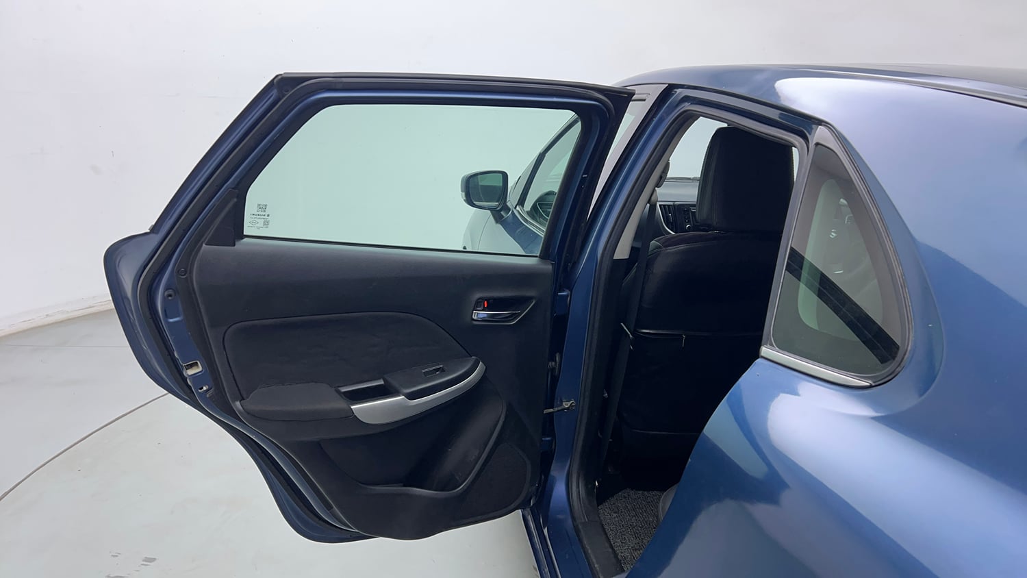 Used 2015 Maruti Suzuki Baleno Zeta 1.2 Petrol Manual interior LEFT REAR DOOR OPEN VIEW