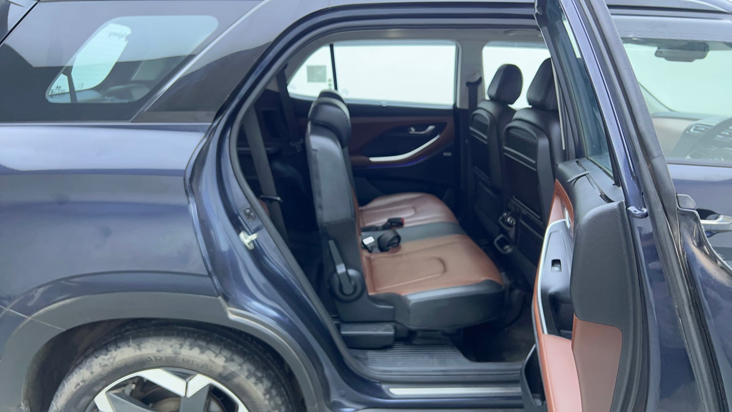 Used 2022 Hyundai Alcazar Signature (O) 7 Seater 1.5 Diesel AT Diesel Automatic interior RIGHT SIDE REAR DOOR CABIN VIEW
