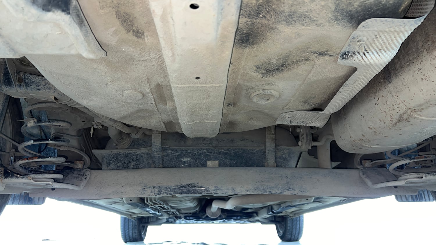 Used 2023 Hyundai Aura S 1.2 Petrol Petrol Manual extra REAR UNDERBODY VIEW (TAKEN FROM REAR)
