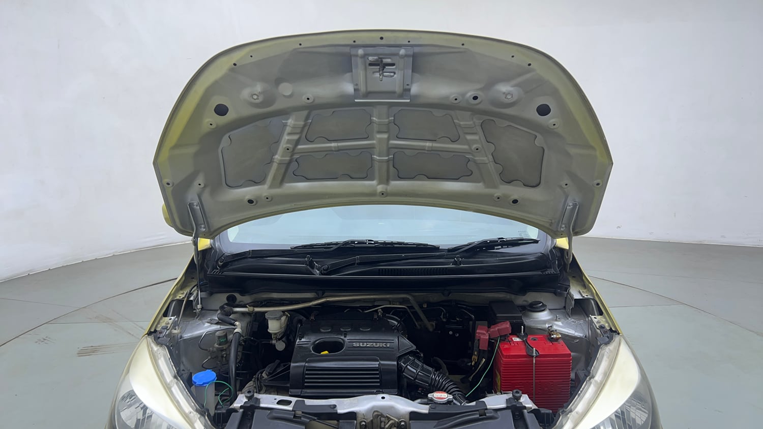 Used 2014 Maruti Suzuki Celerio VXi AMT Petrol Automatic engine ENGINE & BONNET OPEN FRONT VIEW