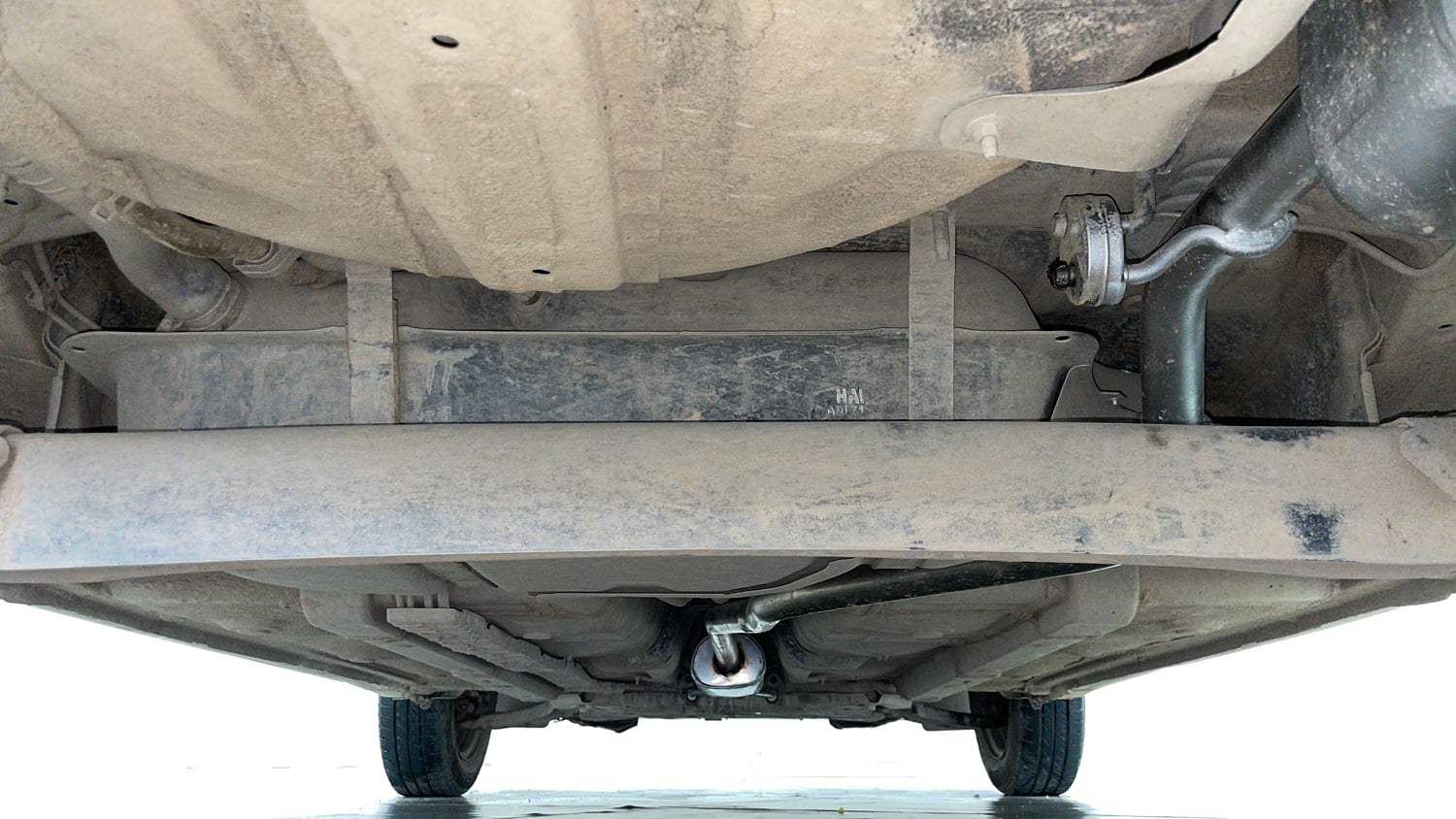 Used 2014 Hyundai Grand i10 Magna 1.2 Kappa VTVT Petrol Manual extra REAR UNDERBODY VIEW (TAKEN FROM REAR)