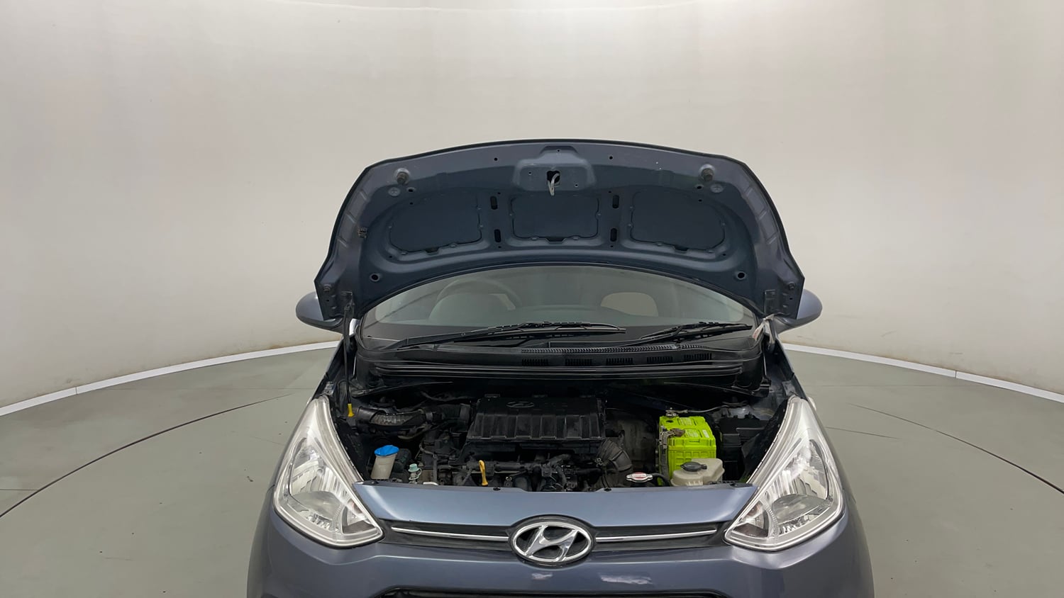 Used 2014 Hyundai Grand i10 Magna 1.2 Kappa VTVT Petrol Manual engine ENGINE & BONNET OPEN FRONT VIEW