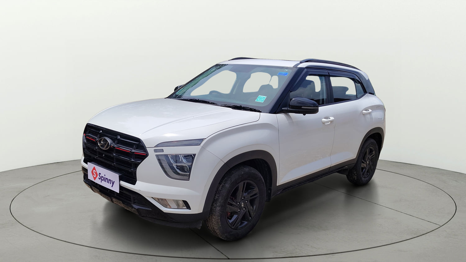 Used 2023 Hyundai Creta S Plus 1.5 Petrol Knight Petrol Manual exterior LEFT FRONT CORNER VIEW