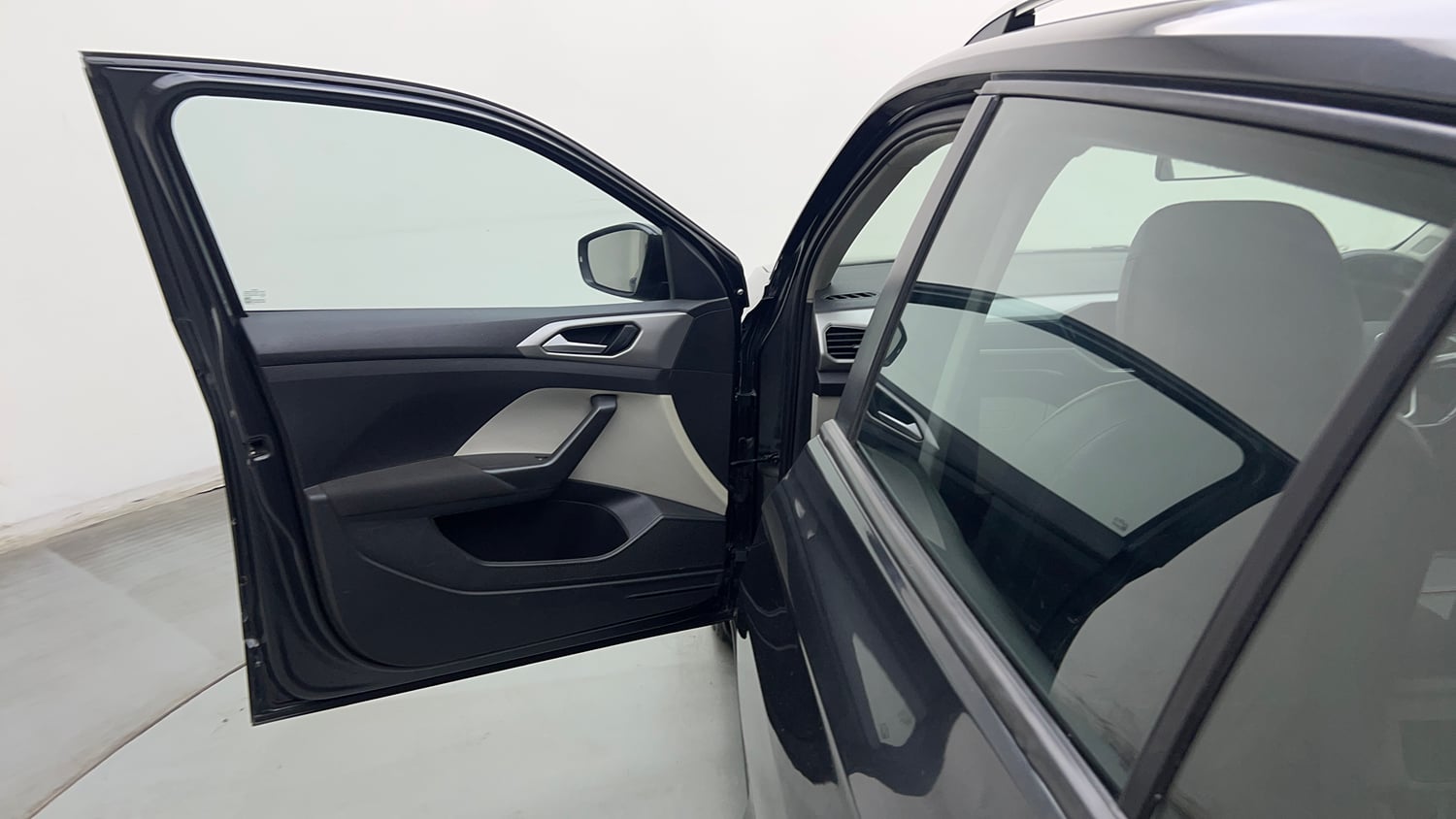 Used 2022 Volkswagen Taigun Highline 1.0 TSI AT Petrol Automatic interior LEFT FRONT DOOR OPEN VIEW