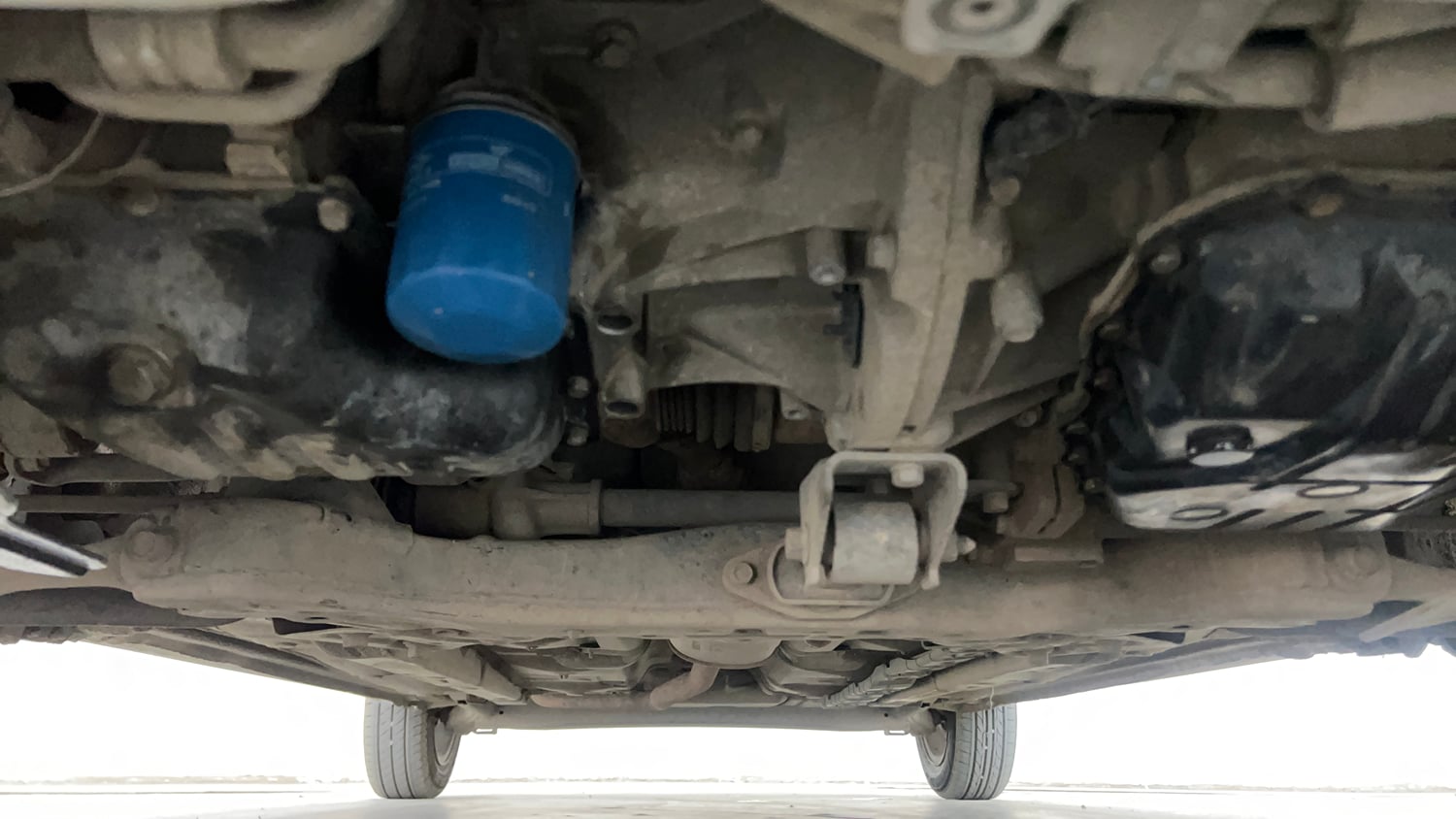 Used 2015 Hyundai Grand i10 Sportz AT 1.2 Kappa VTVT Petrol Automatic extra FRONT LEFT UNDERBODY VIEW