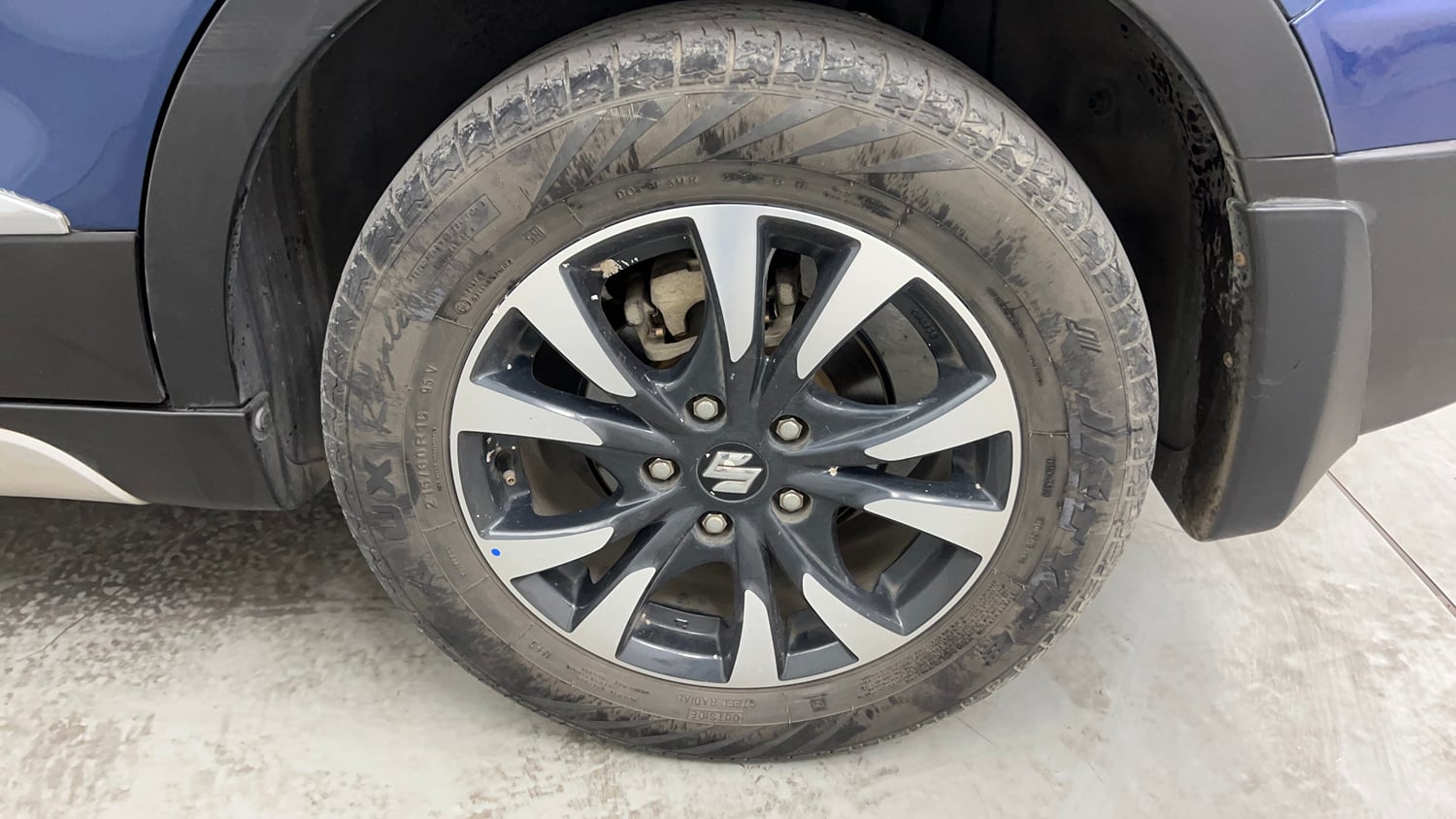 Used 2021 Maruti Suzuki S-Cross Zeta Petrol Manual tyres LEFT REAR TYRE RIM VIEW