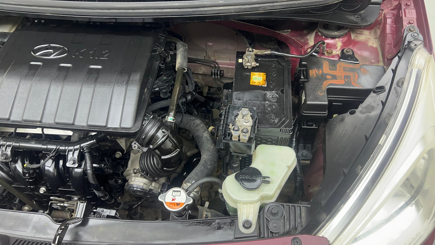 Used 2015 Hyundai Grand i10 Sportz 1.2 Kappa VTVT Petrol Manual engine ENGINE LEFT SIDE VIEW
