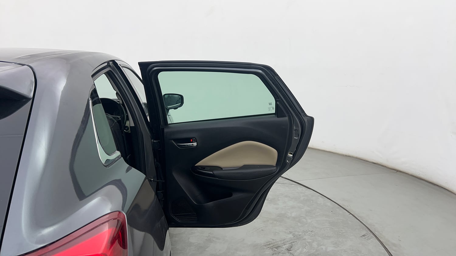 Used 2023 Toyota Glanza V Petrol Manual interior RIGHT REAR DOOR OPEN VIEW