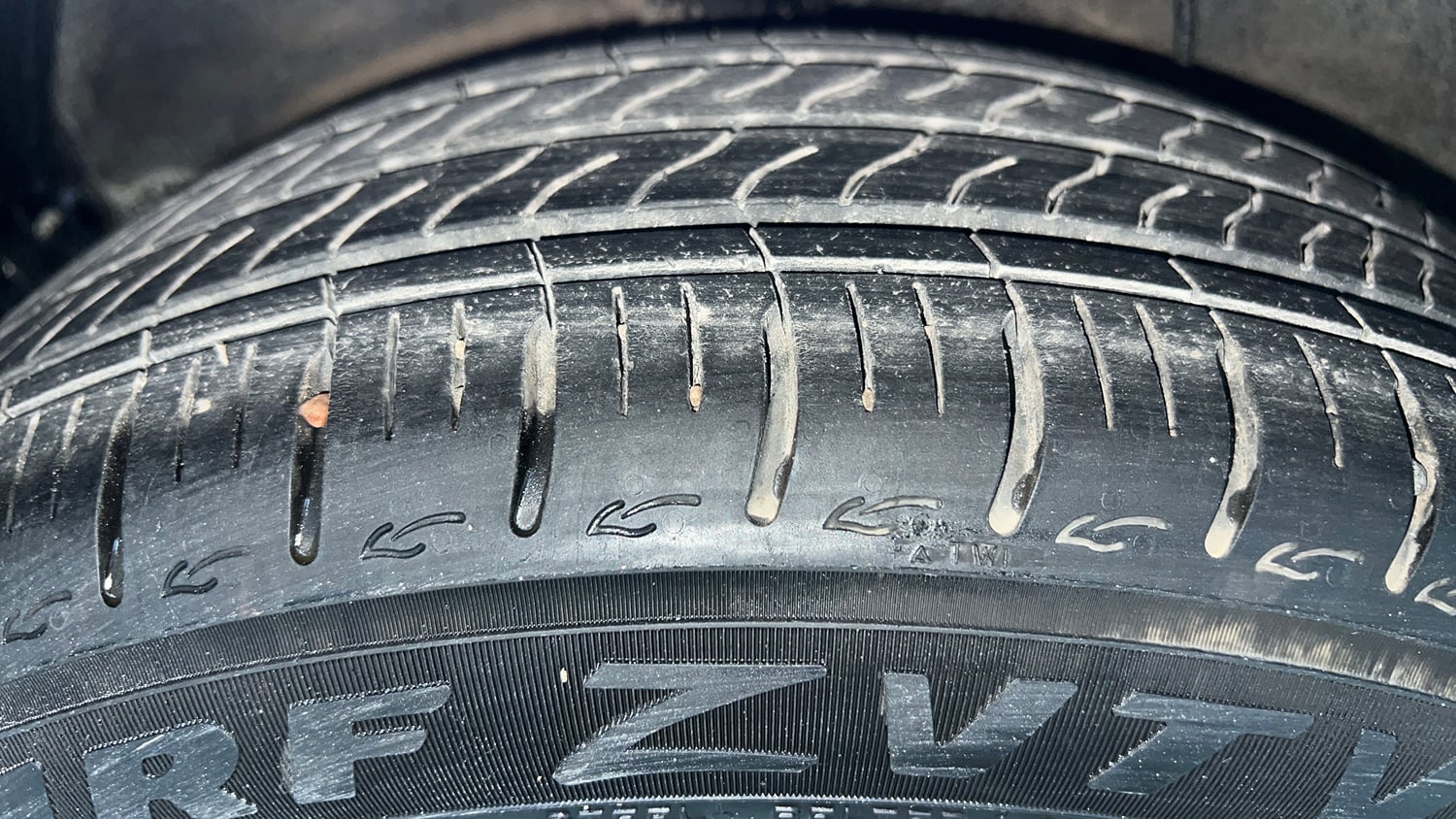 Used 2023 Hyundai Aura S 1.2 Petrol Petrol Manual tyres RIGHT REAR TYRE TREAD VIEW
