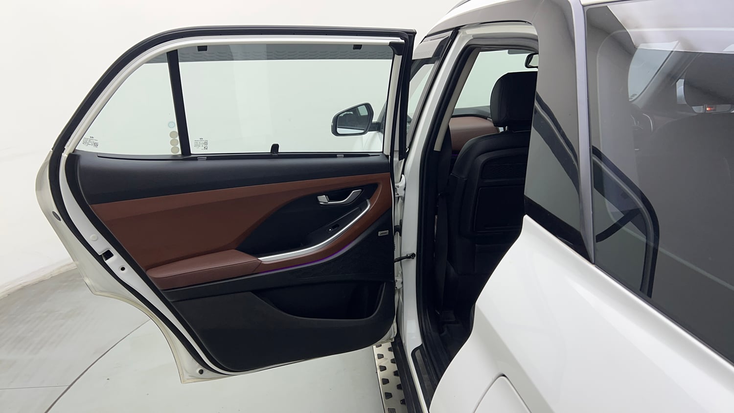 Used 2024 Hyundai Alcazar Platinum (O) 7 Seater 1.5 Diesel AT Diesel Automatic interior LEFT REAR DOOR OPEN VIEW