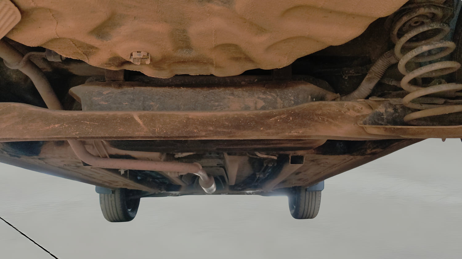 Used 2024 Renault Kiger RXE Petrol Manual extra REAR UNDERBODY VIEW (TAKEN FROM REAR)