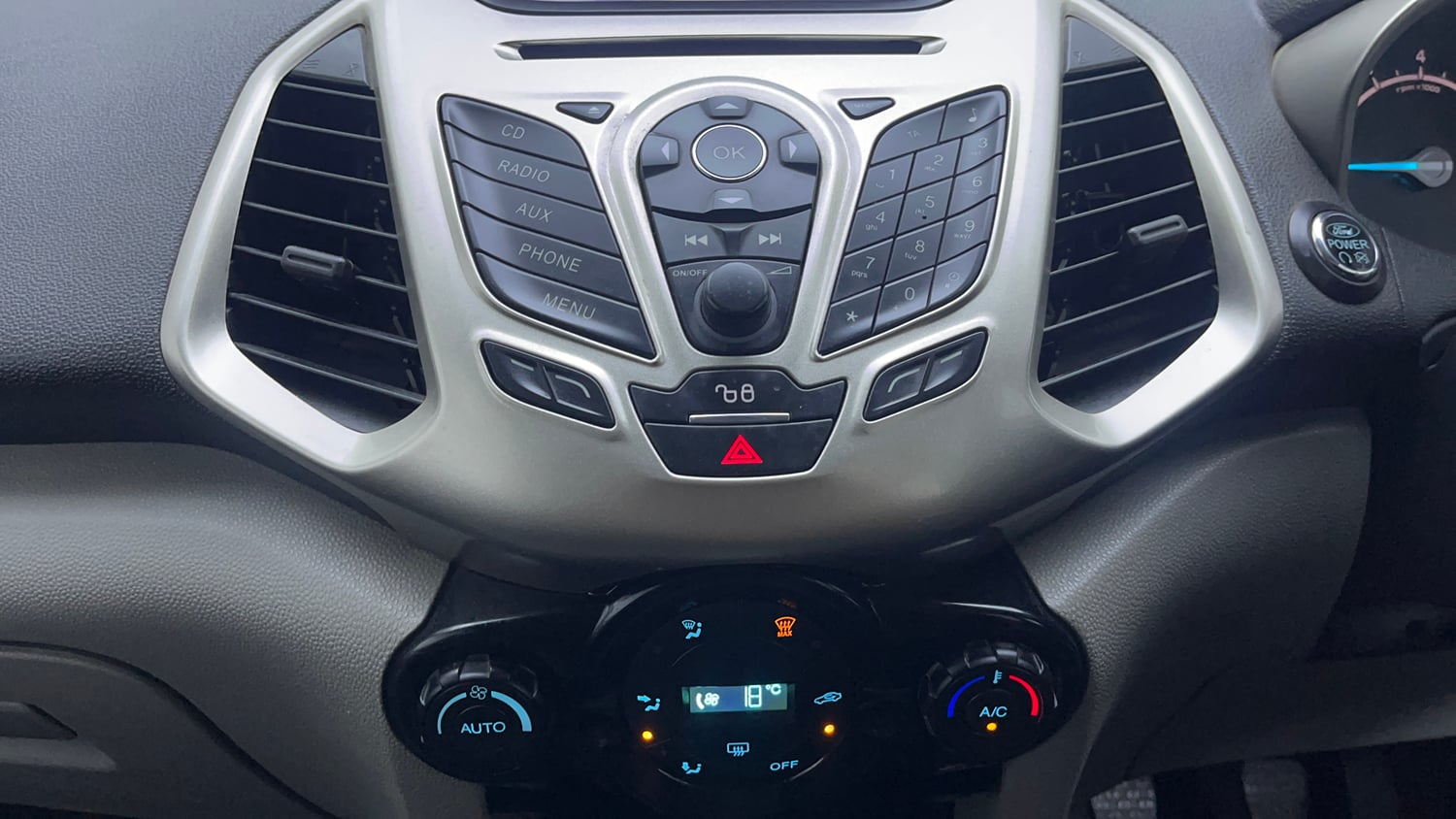 Used 2017 Ford EcoSport Titanium 1.5L Ti-VCT Petrol Manual interior MUSIC SYSTEM & AC CONTROL VIEW