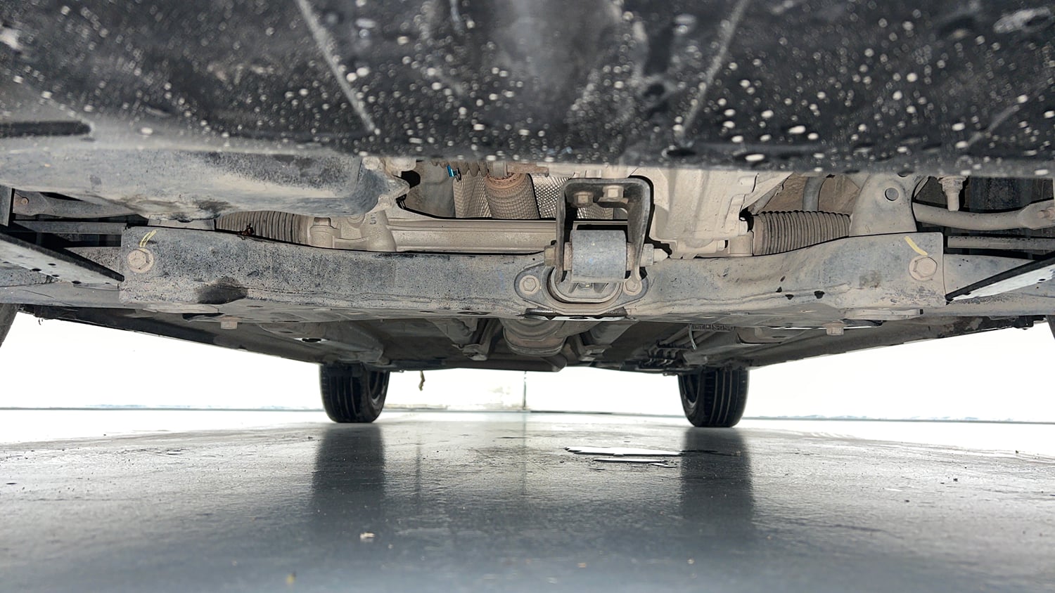 Used 2024 Hyundai New i20 Asta 1.2 MT Petrol Manual extra FRONT LEFT UNDERBODY VIEW
