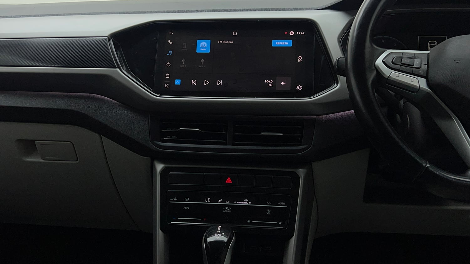 Used 2022 Volkswagen Taigun Highline 1.0 TSI AT Petrol Automatic interior MUSIC SYSTEM & AC CONTROL VIEW