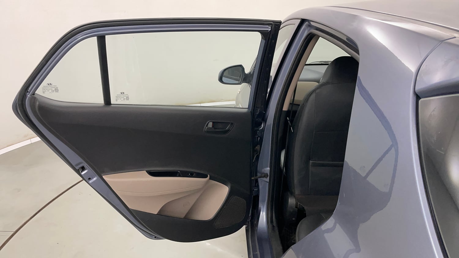 Used 2014 Hyundai Grand i10 Magna 1.2 Kappa VTVT Petrol Manual interior LEFT REAR DOOR OPEN VIEW