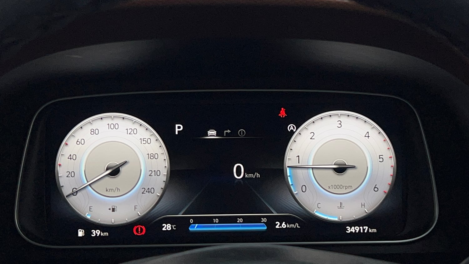 Used 2024 Hyundai Alcazar Platinum (O) 7 Seater 1.5 Diesel AT Diesel Automatic interior CLUSTERMETER VIEW