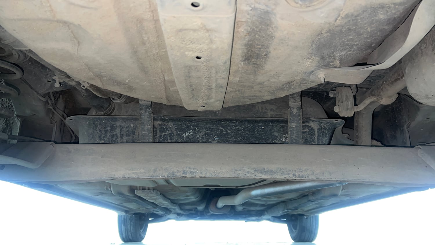 Used 2015 Hyundai Grand i10 Sportz 1.2 Kappa VTVT Petrol Manual extra REAR UNDERBODY VIEW (TAKEN FROM REAR)