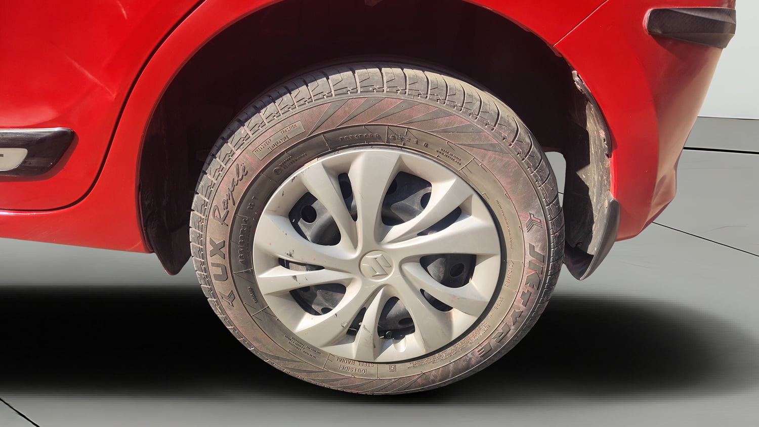 Used 2022 Maruti Suzuki Swift VXi Petrol Manual tyres LEFT REAR TYRE RIM VIEW
