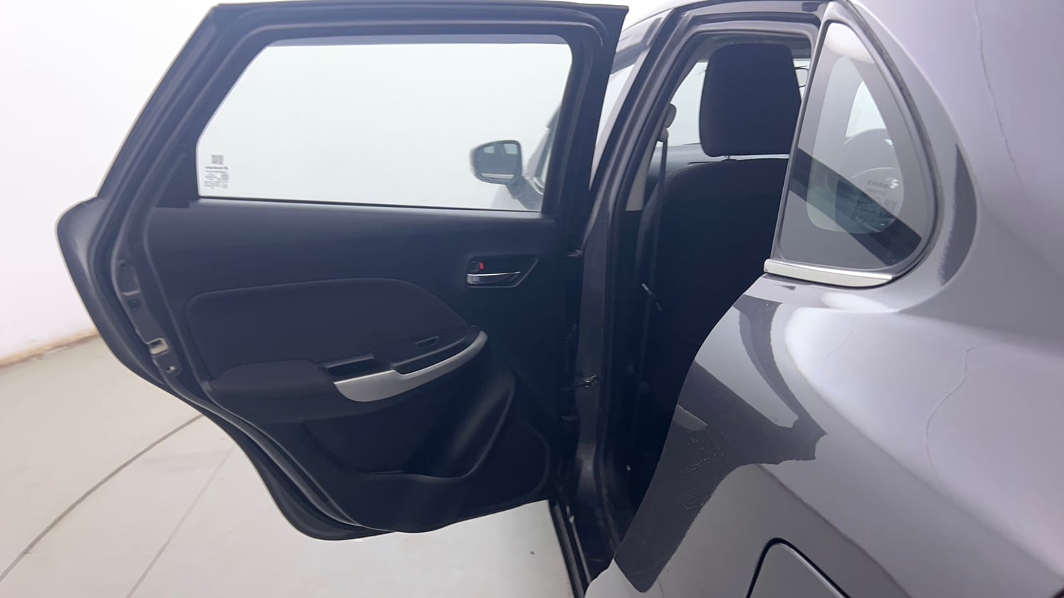 Used 2018 Maruti Suzuki Baleno Delta 1.2 Petrol Manual interior LEFT REAR DOOR OPEN VIEW