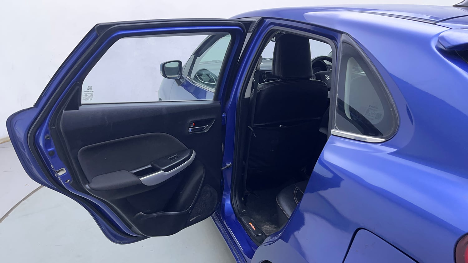 Used 2017 Maruti Suzuki Baleno Delta 1.2 Petrol Manual interior LEFT REAR DOOR OPEN VIEW