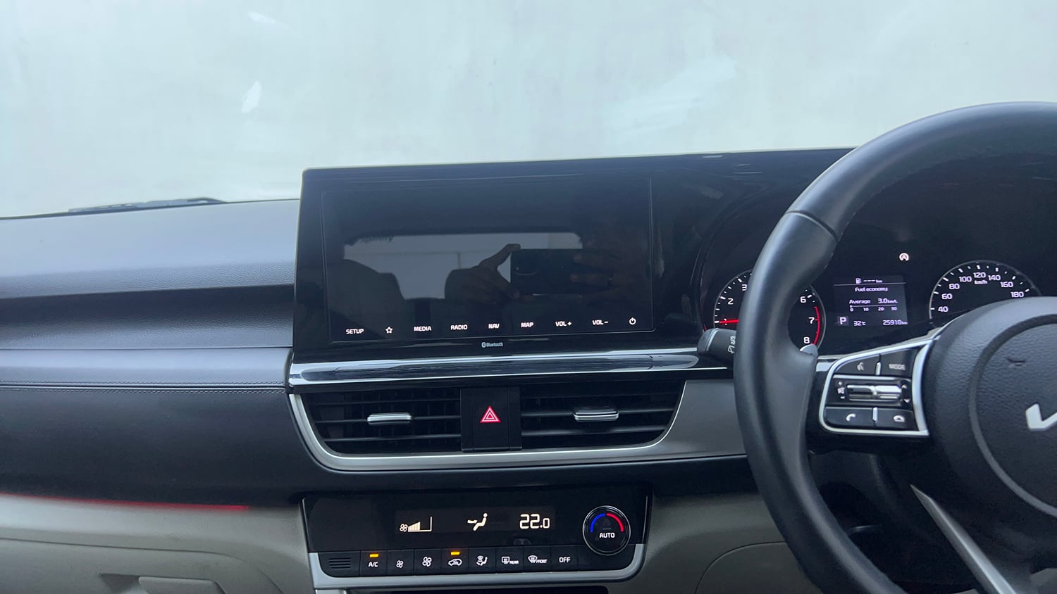 Used 2023 kia Seltos HTX 1.5 IVT Petrol Automatic interior MUSIC SYSTEM & AC CONTROL VIEW