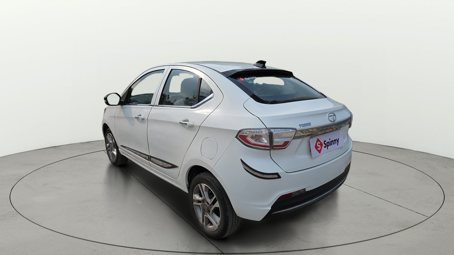 Used 2023 Tata Tigor XZ Plus Leatherette Pack Petrol Manual exterior LEFT REAR CORNER VIEW
