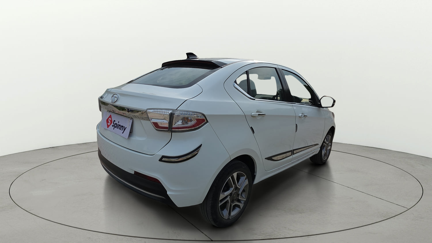 Used 2023 Tata Tigor XZ Plus Leatherette Pack Petrol Manual exterior RIGHT REAR CORNER VIEW